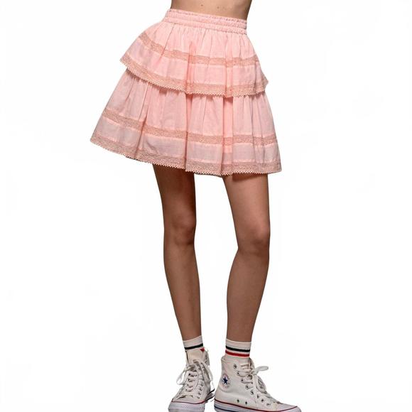 NEW LOVESHACKFANCY maisie mini skirt in blush - Picture 1 of 4